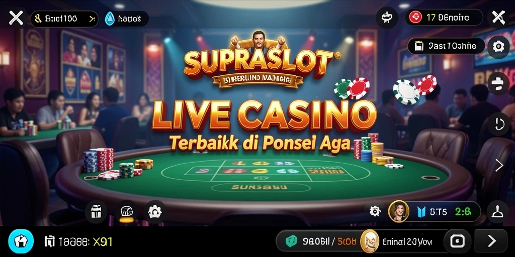 Tampilan menarik dari gameplay Live Casino di SUPRASLOT.